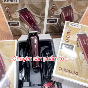 Kemei Tông Đơ Cắt Tóc Cao Cấp Kemei 2600 Chất Liệu Thép Titanium Siêu Bén Không Gây Trầy Xước Kèm Bộ Lưỡi Gá Thép 1.5+4.5mm Màu Đỏ Đậm Tông Đơ Cắt Tóc Chuyên Nghiệp