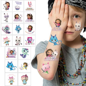 20PCS Cute Cartoon Gabby Dollhouse Cats Tattoo Stickers Anime Kawaii Children Waterproof Tattoos Sticker Pack Kids Girl Gift Toy