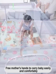 Playpen for Baby With Stainless Steel Frame Safety Playpen Kids Activity Center Safety Fence