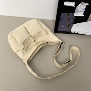 Womens Canvas Tote Bag Single Shoulder Commuter Large Capacity School Class Book Bag Office Crossbody Bag New 2025