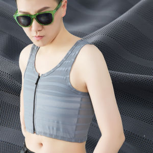 Ice Silk Zipper Bra Womens Ultra-Thin Short Breathable Underwear Large Size Bandage Summer Flat Thin Style Pure Color Sporty