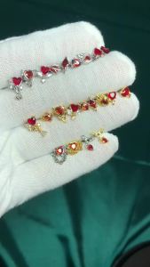 1PC Surgical Steel Red Zircon Ear Studs Heart-Shaped Bat Evil Tragus Cartilage Screw Ball Earrings For Women Piercing Jewelry