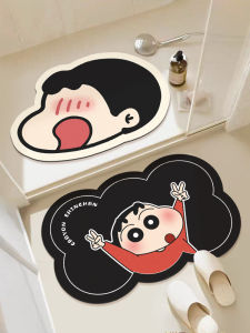 Cute Crayon Xiaoxin Bathroom Non Slip Floor Mat Diatom Ooze Absorbent Floor Mat Bathroom Quick-Drying Door Cartoon Carpet