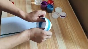 Water Cup Brush Holder Foldable Hitam Biru Collapsible Tempat Wadah Air Lipat