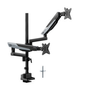 HumaneX | Adjustable Dual Screen Arm Upgrade for Two PCs