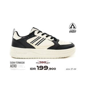 Aerostreet 37-44 Oxford Natural Putih Hitam - Sepatu Sneakers