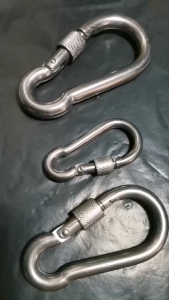 TOYU Stainless Steel & Galvanized Snap Hook With Lock 6-12mm Screw Gate Carabiner Quick Link Snap Hook