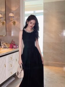 ZY·HT Womens Dress Black Dress Sleeveless Dress A-line Dress High-so Dress French Dress Elegant Dress Party Dress Wedding Dress 9606