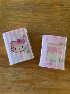 Pink Sakura Kitty Glitter Transparent Notebook m5