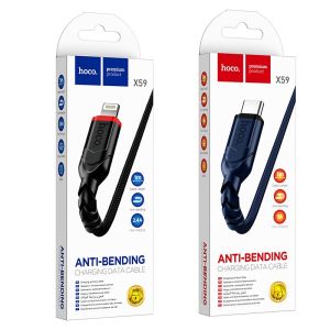 Dây cáp sạc nhanh 2.4A chính hãng HOCO bọc dù chống đứt cho I.P I.P.AD Sam.Sung Hue.Wei Light.ning Type C X59
