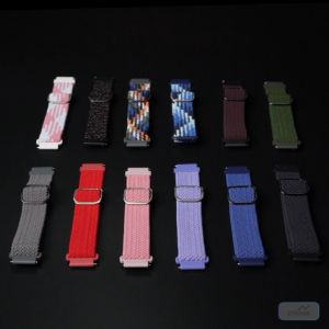 Garmin Venu/SQ/SQ Music/2/2 Plus 20mm Watch Band Elastic Nylon Braided Solo Loop Strap Buckle Wristband Adjustable