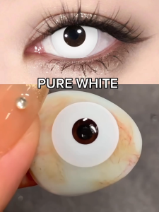 (COD)Eyeshare BLIND WHITE Contact  14.5MM Cosplay Colored Contact es Halloween Horror White-Eyed Vampire