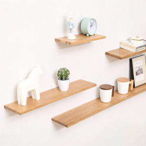 YUANSHI YUANSU | Solid Wood Wall Shelf For TV Background Nordic Modern Simple Design