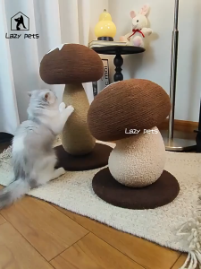 Cat Scratching Post Cute Sisal Cat Scratching Post Mushroom-Shaped Cat Scratching Post Durable and Lint-Free Vertical Cat Scratching Toy