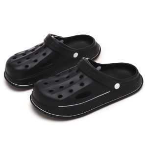 Mens Large Size Slip-On Sandals Summer Fat Foot Wide Anti-Slip Outdoor Driving Lazy Shoes Hollow out Casual Breathable EVA