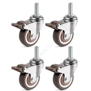 4 Bánh Xe Cao Su Mềm Đa Năng Cho Đồ Nội Thất 1-2 Inch 360 ° Bánh Xe Xoay Giảm Tiếng Ồn Cho Xe Đẩy Nền Tảng