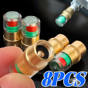 8PCS Car Tire Pressure Indicator Auto Tire Pressure Gauge Alert Monitoring Valve Cap Sensor Indicator External Valve Detection Tools