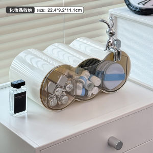 Fancy Cosmetics Storage Box Desktop Compartment Lipstick Eye Shadow Plate Makeup Brush Can Makeup Sample Storage Fantastic