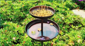 Bird Bath for Outside 42In Vintage Freestanding Birdbaths Double Metal Bird Bath Feeder Bowls for Garden Patio Yard Lawn Decor