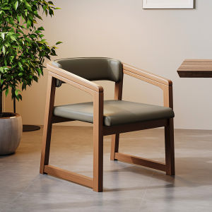 MU FENG ZHI NAN | Dining Chair for Home Hotel Business Talks Rustic Style with Armrest