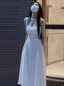 High-End Fashion Small Waist Strapless Summer Dress