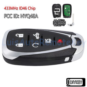 6 Buttons Smart Remote Car Key Fob 433MHz ID46 Chip for Chevrolet Camaro 2016-2021 FCC ID: HYQ4EA P/N: 13508780 13529653