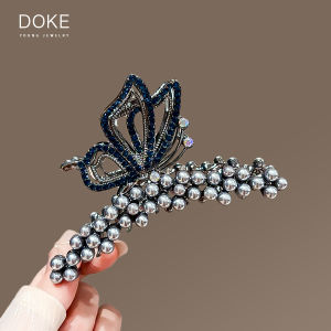 กิ๊บติดผมรูปผีเสื้อไข่มุกขนาดใหญ่สุดน่ารักสำหรับฤดูร้อนสำหรับผู้หญิง กิ๊บติดผมรูปฉลาม กิ๊บติดผมสำหรับตกแต่งผม สไตล์หวาน แบรนด์ Duker