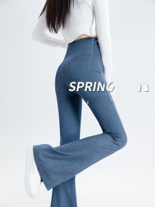 High Waist Shark Leggings Womens Spring Autumn Thin Yoga Tight Fit Casual Pants Korean Style Long Trousers Summer Thin