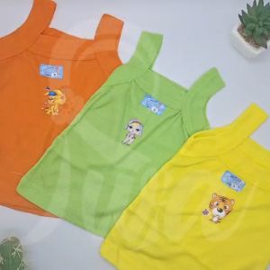 ISWA - 12pc 6pc 3pc Kaos Dalam Singlet Anak Perempuan Gambar Karakter Lusinan Usia 1-10 Tahun Katun