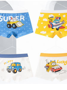Childrens Cotton Underwear Boys Boxer Shorts Cartoon Print Comfortable Breathable Innerwear for Kids And Boys of All Ages