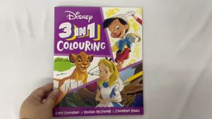 Disney 3 in 1 Colouring Book With Guide & Posters for Kids To Color