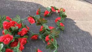 2.5m 1.8m Rose Artificial Flower Vine For Wedding Garland White Pink Home Room Wedding Decoration Silk Artificial Rose Vine Han