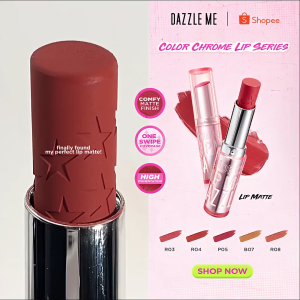 DAZZLE ME Color Chrome Lip Matte - Lipstick dengan hasil akhir Matte dengan tekstur Powdery