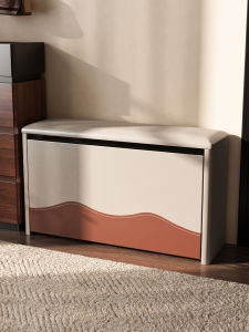 Modern Luxury Entrance Shoe Bench Wooden Seating Small Bench Integrated Shoe Rack Easy Assembly Artistic Style Home Furniture