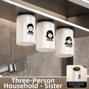 QIAOYANMEI | Magnetic Wall-mounted Drill-free Toothbrush Holder For Family