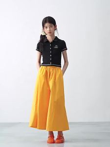 LOVESASAKIDS | Dopamine Sequin Rainbow Buttons Color-blocked Visible Stitching Polo Neck T-shirt