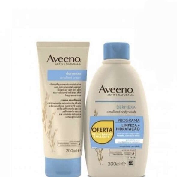 Aveeno Dermexa Emollient Body Wash 300ml Emollient Cream 200ml