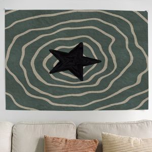 VIKAMA Geometric Starburst Tapestry Dark Green Color Clash Living Room Bedroom Scandinavian Bohemian Room Decoration