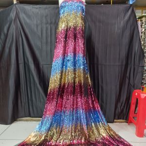 Bahan squin gradasi/tille squin pelangi gradasi cod
