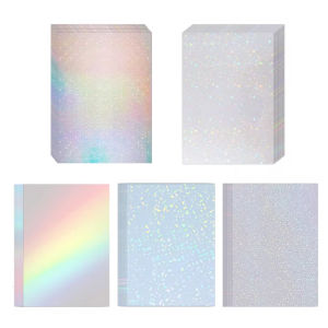 50 Sheets A4-5 Styles Holographic Cold Laminating Film Clear Self-Adhesive Vinyl Sticker 8.3x11.7 In Waterproof Laminate Sheets