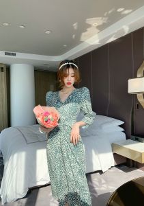 ZY·HT (Clearance - Coupons From 59RM) Summer Womens Chiffon Floral Smocked Slim Midi Resort Boho Dress 9282 eravogue