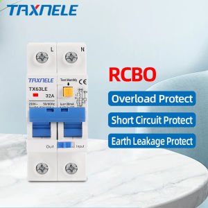 230V 2P Residual Current Circuit Breaker MCB 30mA Overload Short Current Leakage Protection Protect RCBO RCCB RCD 16A 32A 63A 80A