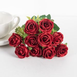Artificial Silks Rose Flowers Scrapbooking Holiday Wedding Bouquets Household Products Vases Home Dining Table Decorations Gifts