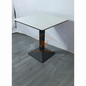 Wfurniture Glossy Sintered Stone Dining Table Cafe Table Modern Meja Makan Batu Meja Kafe Restoran