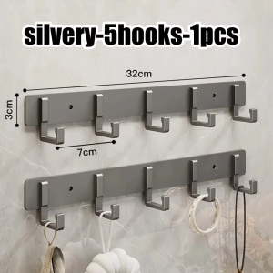 Moisture Proof Aluminum Alloy Wall Hook Anti Rust Firm Adhesion for Bathroom Bath Towel Robe and Washing Supplies Wall Storage