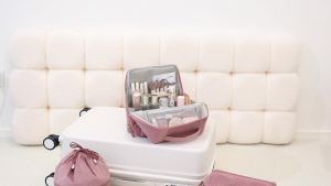 Upright Dutch Velvet Makeup Organizer Bag Large-Capacity Cosmetic Storage for Travel RH2506W