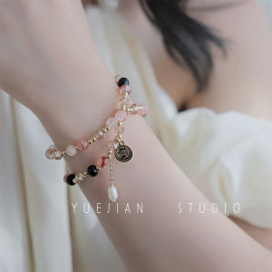 Yuejian Nicoles Inbox ~ Double Layer Natural Stone Beaded Bracelet Girls Exquisite Fancy Crystal Bracelet