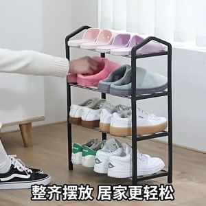 4/5 Layer Foldable Shoes Rack Tier Colored Stackable Stainless Steel Shoe Organizer Storage Rack