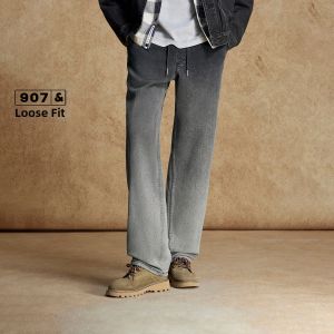 Jack Jones | Elastic Waist Gradient Washed Mens Jeans Grey Loose Straight