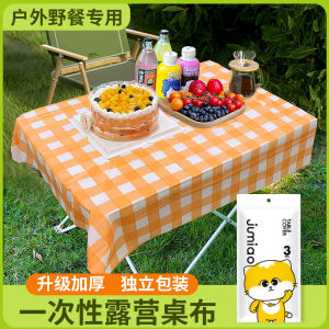 Camping Disposable Tablecloth Rectangular Outdoor Picnic Mat Eight-Immortal Table Tablecloth Trolley Small Size Placemat Thickened for Dinner